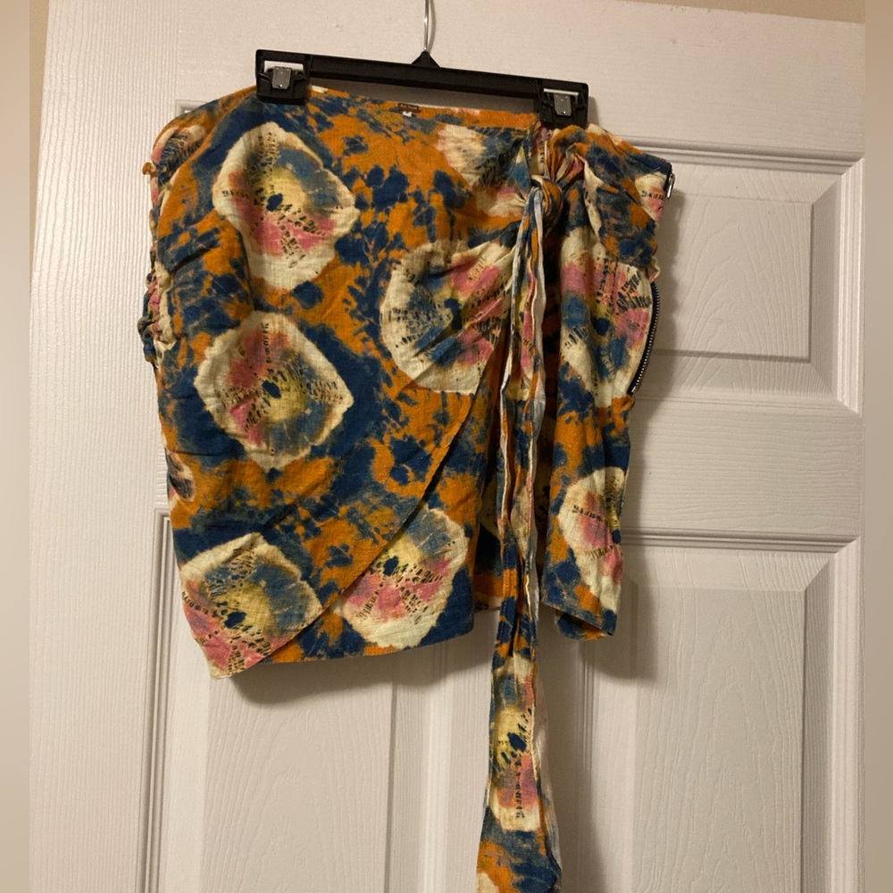 Free People Multi Color Mini Skirt Size 12 - Picture 8 of 9